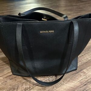 Michael Kors Black Leather Tote Bag